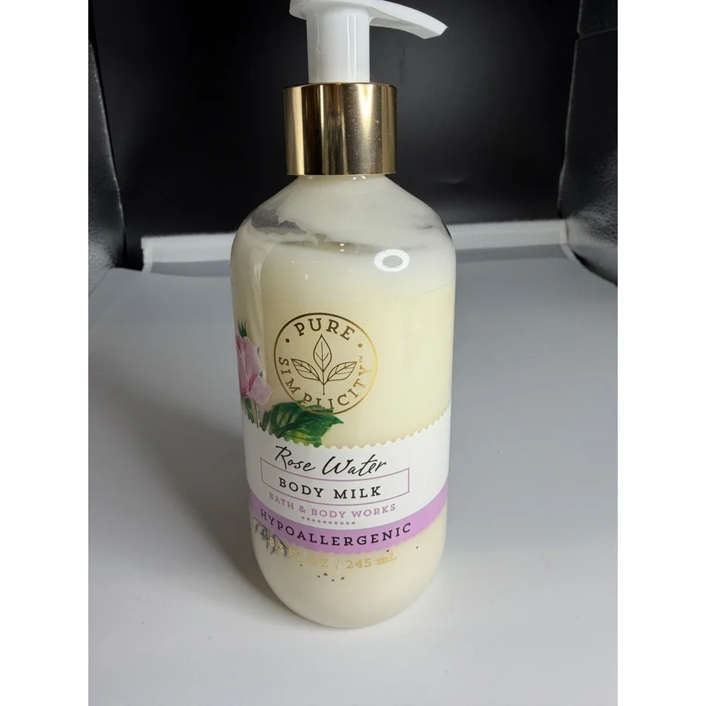 Bath & Body Works Pure Simplicity Rose Water Body Milk 8.3oz Hypoallergenic Pump